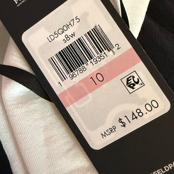 KARL LAGERFELD PARIS Women's V-Neck Sleeveless Dress White Black Sz 10 - Picture 5 of 6